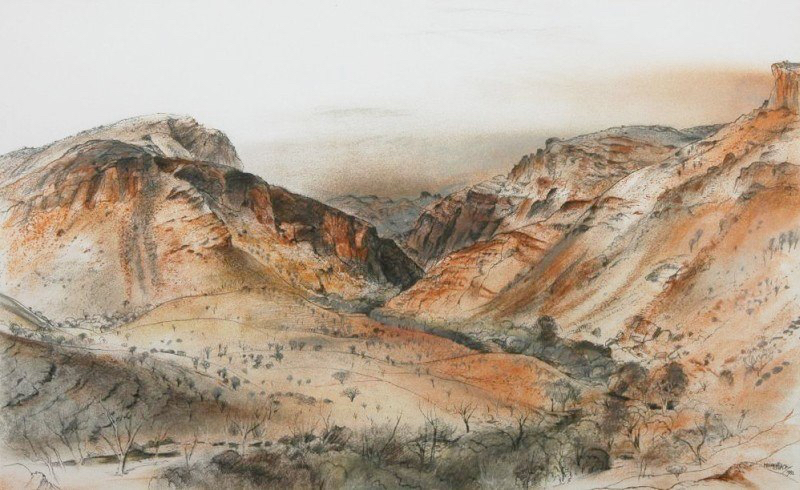 KJ Chambers Gorge SA pencil & Pastel