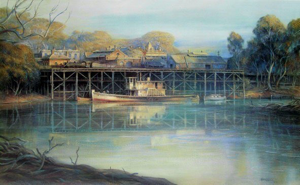 Echuca Port 1975 acrylic 